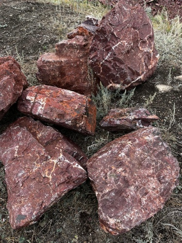 Камни для ландшафтного дизайна красно-фиолетовые 10-60 килограмм купить в Москве