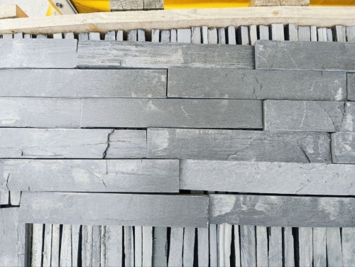 Плитка чёрная из натурального камня фасадная 30 см * 5 см, толщина 7 мм -30 мм купить в Москве