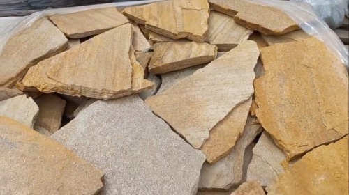 Плитняк златолит жёлтый для цоколя купить в Москве