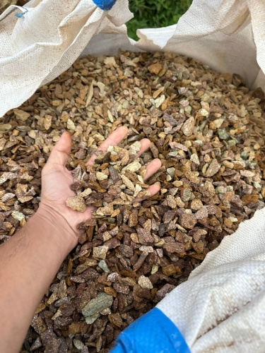 Златолит персиковый декоративная каменная крошка купить в Москве